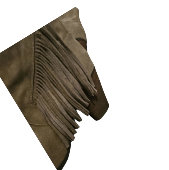 Fringe Ankle Boots - Tan - Picture 3 of 7